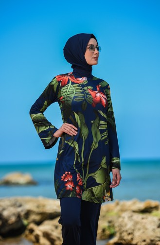 Dunkelblau Hijab Badeanzug 20117-02