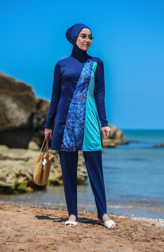 Navy Blue Swimsuit Hijab 02