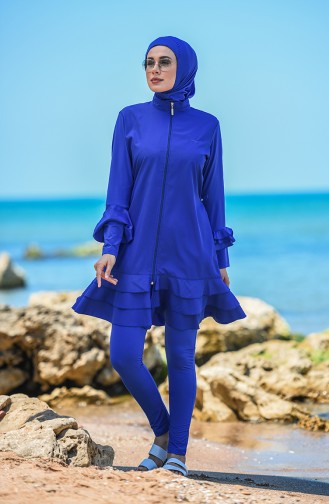Saks-Blau Hijab Badeanzug 20146-02