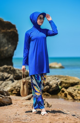 Saxon blue Swimsuit Hijab 20187-01