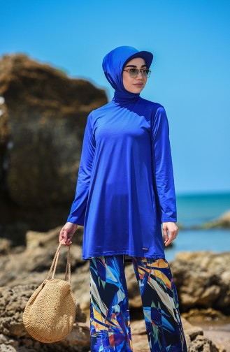 Maillot de Bain Hijab Blue roi 20187-01