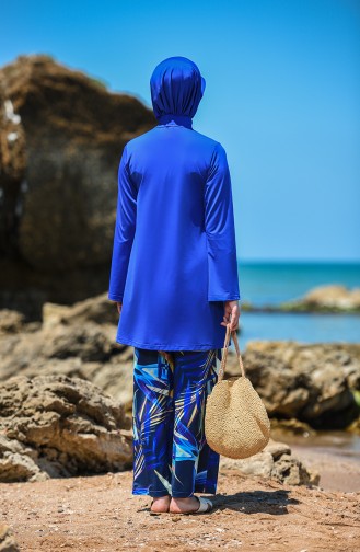 Maillot de Bain Hijab Blue roi 20187-01