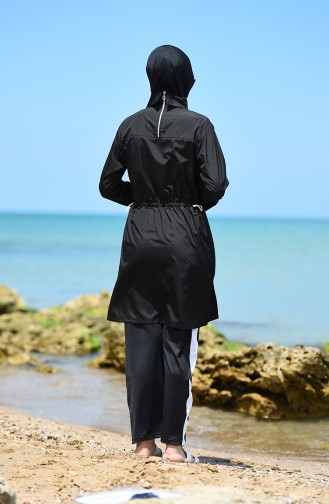 Schwarz Hijab Badeanzug 19365-01