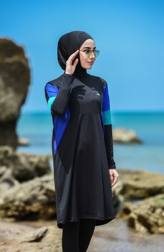 Schwarz Hijab Badeanzug 20160-03