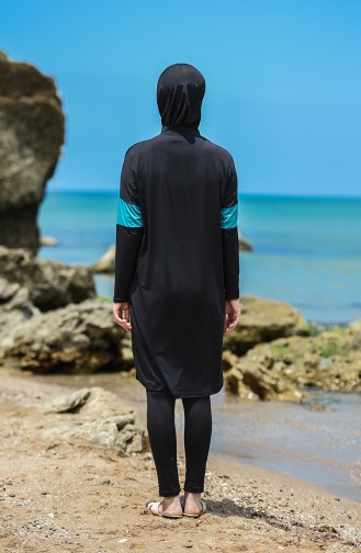 Schwarz Hijab Badeanzug 20160-03