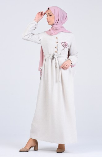 Beige Hijab Kleider 70391-03