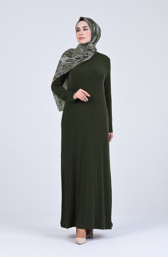 Khaki Hijab Kleider 7010-01