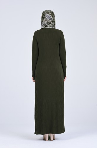 Khaki Hijab Kleider 7010-01