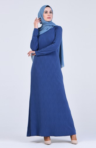 Self-patterned Dress 7010-02 Indigo 7010-02