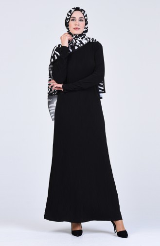 Schwarz Hijab Kleider 7010-05