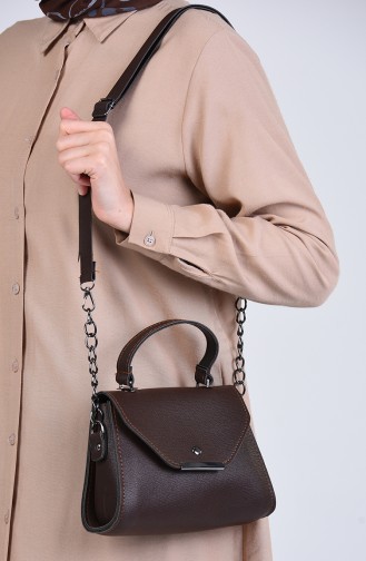 Dark Brown Shoulder Bag 10691KKA