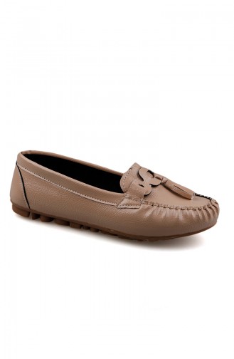 Beige Woman Flat Shoe 0144-09