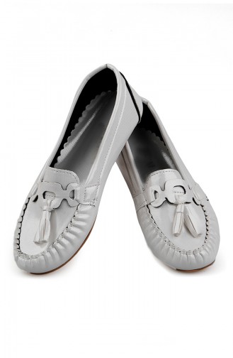 White Woman Flat Shoe 0144-10