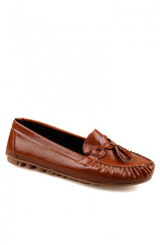 Tan Women`s Flats 0144-11