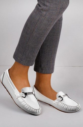 White Woman Flat Shoe 0146-11