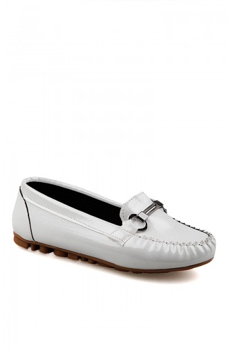 حذاء مسطح أبيض 0146-11
