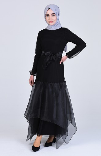 Organized Tulle Evening Dress 12023-01 Black 12023-01