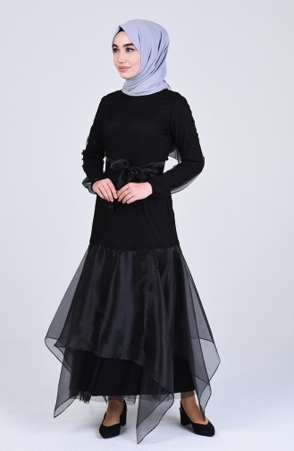 Organized Tulle Evening Dress 12023-01 Black 12023-01