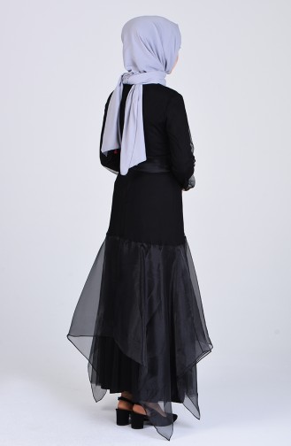 Schwarz Hijab-Abendkleider 12023-01