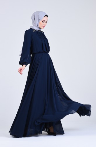 Habillé Hijab Bleu Marine 5160-01
