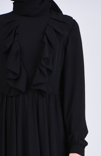 Ruffled Chiffon Dress 4297-01 Black 4297-01