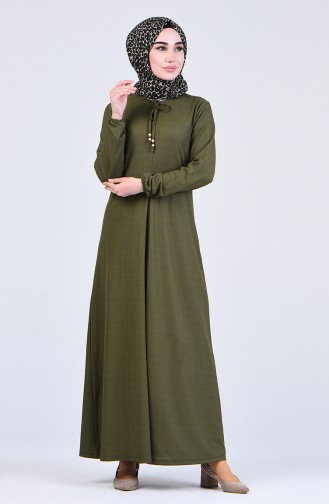 Khaki Hijab Dress 6510-03