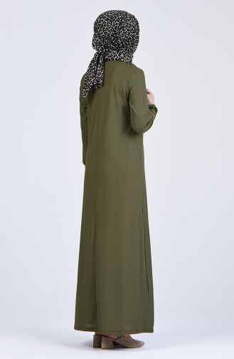 Khaki Hijab Dress 6510-03