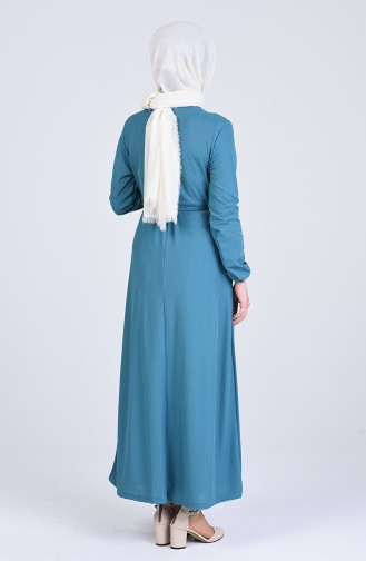 Robe Hijab Pétrole 6545-01