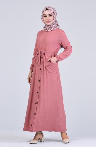 Robe Hijab Rose Pâle 6545-02