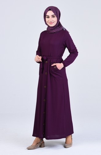 Lila Hijab Kleider 6545-03