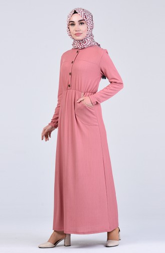 Robe Hijab Rose Pâle 6571-05