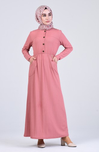 Dusty Rose Hijab Dress 6571-05