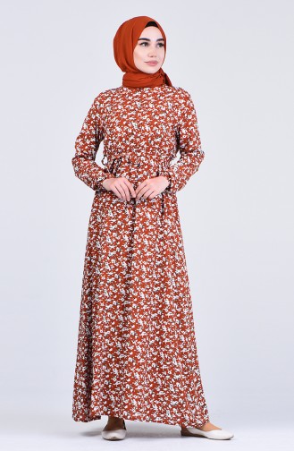 Tan Hijab Dress 6573-01