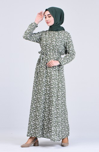 Khaki Hijab Kleider 6573-03