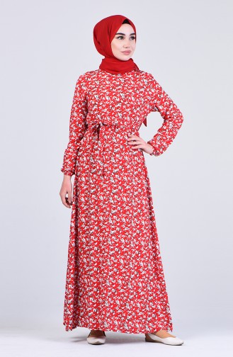 Red Hijab Dress 6573-05