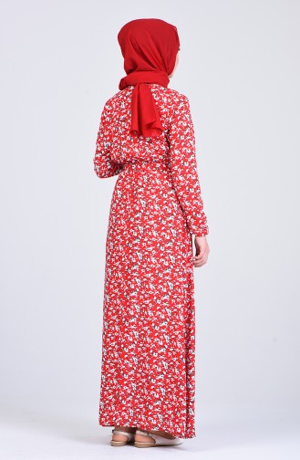 Red Hijab Dress 6573-05