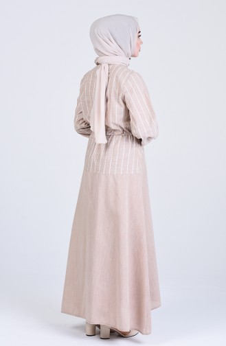 فستان بني مائل للرمادي 3003-01
