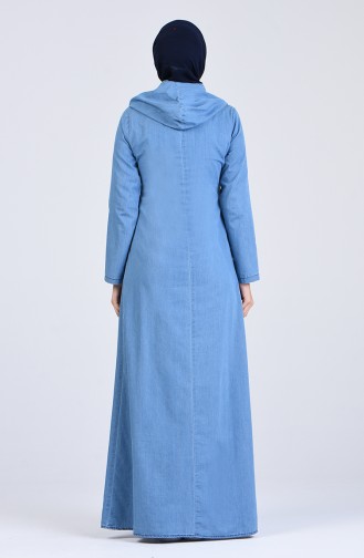 Hooded Denim Dress 4129-01 Denim Blue 4129-01