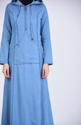 Robe Hijab Bleu Jean 4129-01