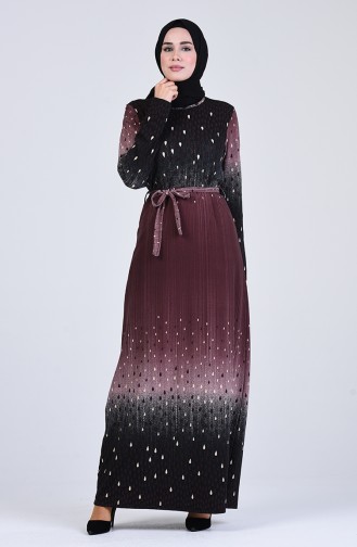 Robe Hijab Couleur Brun 5708K-01