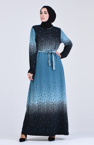 Wassergrün Hijab Kleider 5708K-03