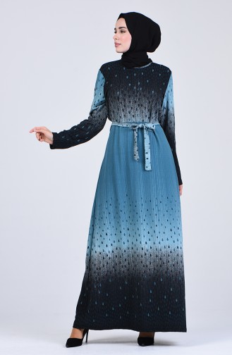 Wassergrün Hijab Kleider 5708K-03