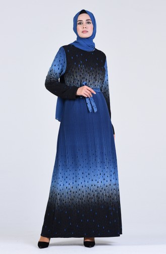 Saks-Blau Hijab Kleider 5708K-04