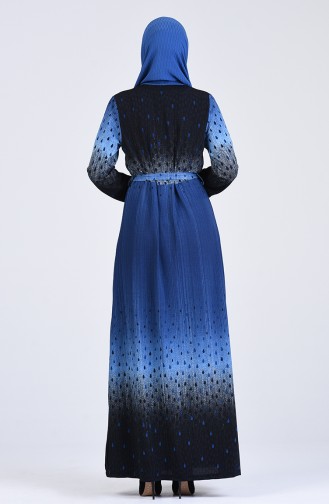 Saks-Blau Hijab Kleider 5708K-04