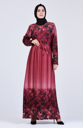 Fuchsia Hijab Kleider 5708L-03
