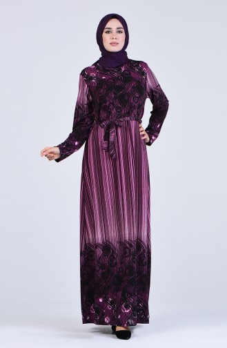 Robe Hijab Pourpre 5708L-04