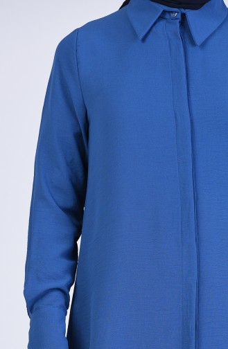 Gizli Düğmeli Tunik 5704-04 İndigo