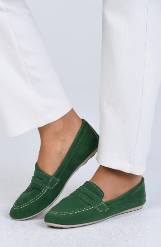 Henna Green Women`s Flats 0404-01