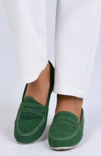 Henna Green Women`s Flats 0404-01