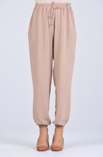 Aerobin Fabric Leg Elastic Trousers 0915-05 Beige 0915-05